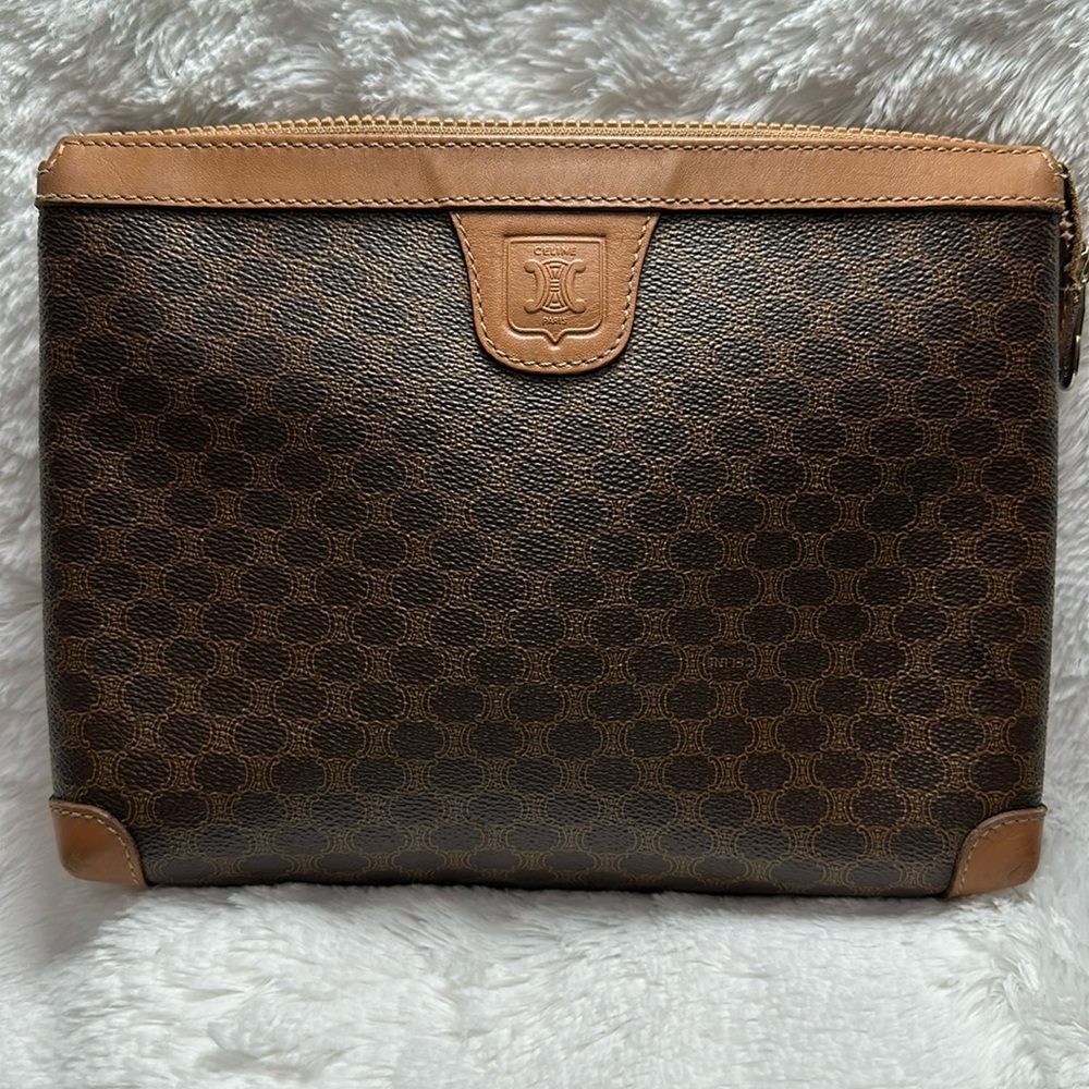 Celine Brown and Tan Clutch